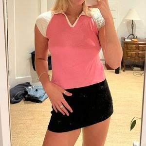 bubblegum pink collared baby polo tee